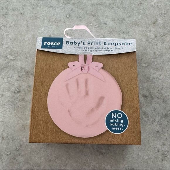 Reece Studio Baby’s Print Keepsake Clay Handprint Pink New in Box! - Picture 1 of 2